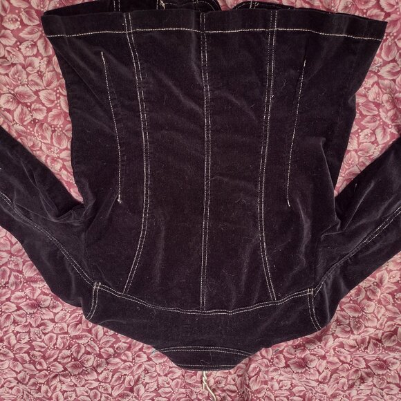 ouji black corduroy jacket with snap closure buttons - Picture 4 of 4